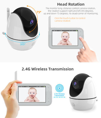 PTZ 디지털 무선 아기 모니터 원거리 4.5 인치 스크린 터치 버튼
